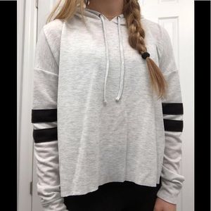 Gray Hooded Long Sleeve